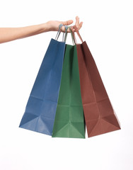 tricolor shopping bags