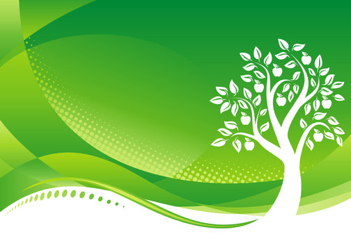 Green Tree background, Vector illustration layered file.