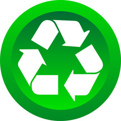 Obraz premium Recycling Symbol button