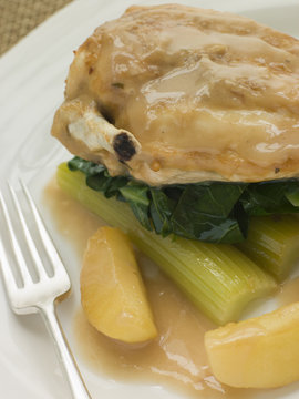 Chicken Breast and Celery in a Cider Sauce