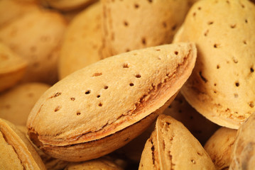 Almonds close up isolated