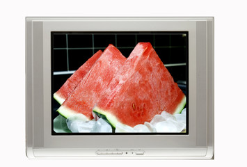 Blank TV and Watermelon