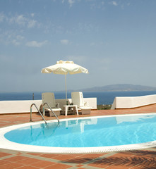 swimming pool greek islands santorini