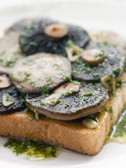Field Mushrooms on Toast with Parsley Butter