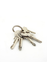 Silver keys isolated over white