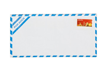 Air mail Envelope isolated on white background.