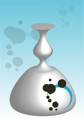 Vase Blanc- Turquoise