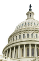 Obraz premium dome of US Capitol over white