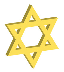 vector illustration of a three dimensional star of david