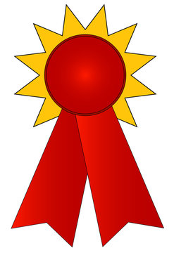 blank gold and red prize ribbon 