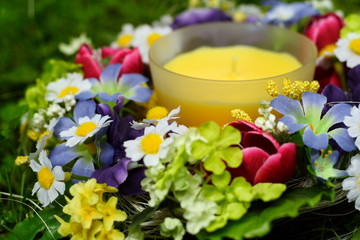 Candle in the garden