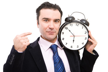 businessman with clock