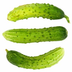 Three green cucumbers