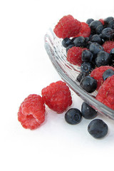 Raspberries and bilberries