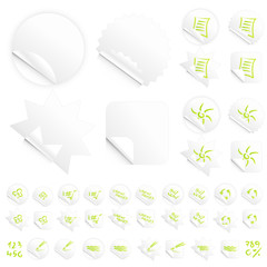 Glossy modern white slick retail stickers