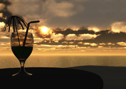 Drink at sunset