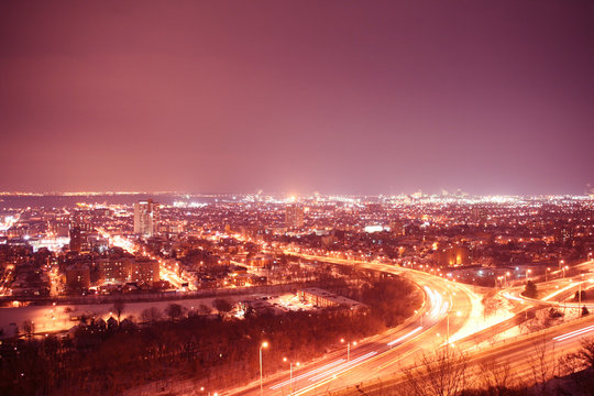 Brilliant Future Of City Lights And Glowing Technology At Night