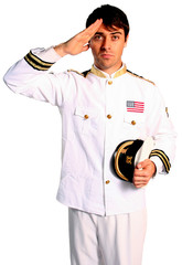 military sailor navy saluting bravery for war conflict or fight