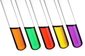 coloured test tubes