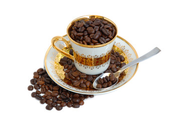 Cup with coffee beans
