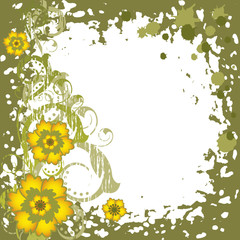 Background  with yellow flowers