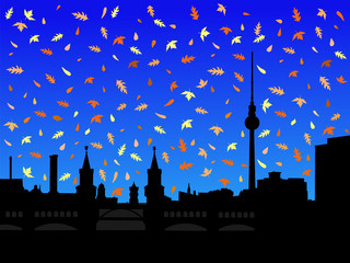Berlin skyline in autumn