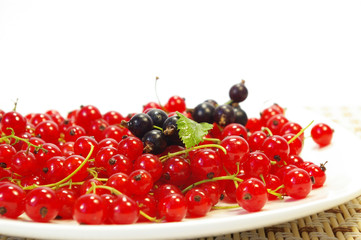 Sweet currant on a plate