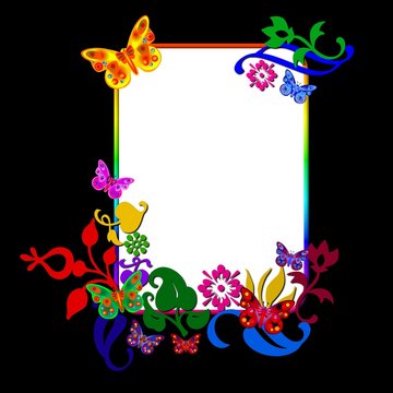 colorful butterfly frame