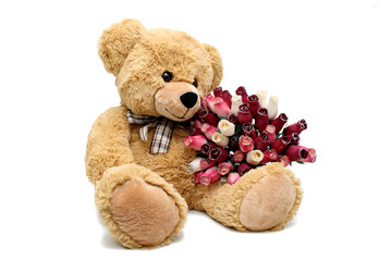 Ours avec des roses