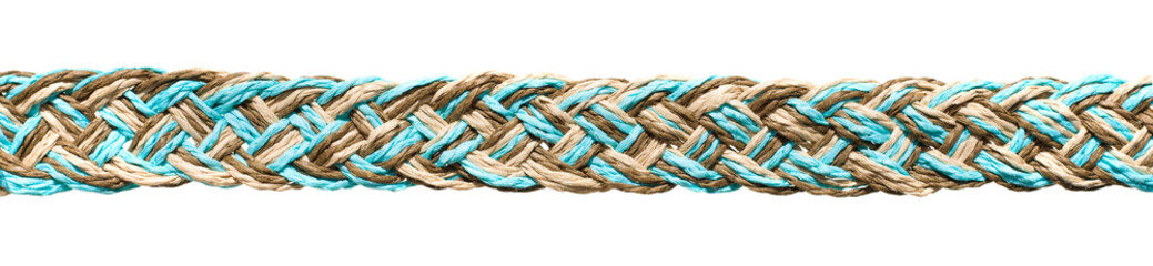 plaited cotton paper cord strip, isolated