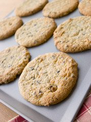 Tray of Chocolate Chip and Hazelnut Cookies
