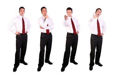 Panel of Four Images of a Handsome Young Businessman