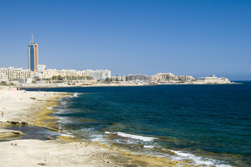 limestone coastline view of st. julians malta