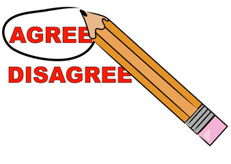 pencil choosing to circle the word agree