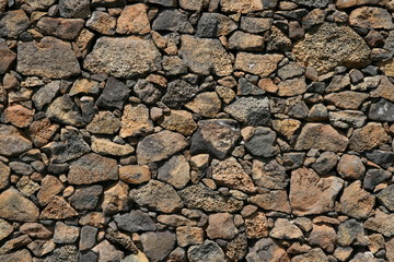 mur de pierres volcaniques