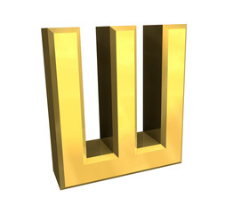 3d gold cyrillic letter