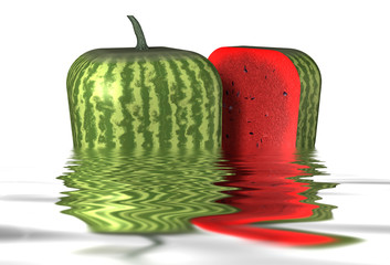 Watermelon Cubes In The Water