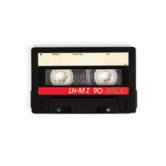 close-up of an audio cassette