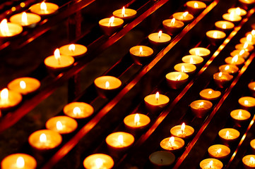 Candels in St. Stephen church in Vienna