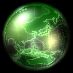 futuristic earth asia