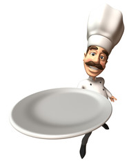 Cuisinier avec une assiette 
