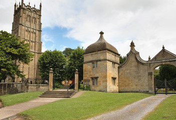 Fototapeta na wymiar Medieval English Village Church and Buildings