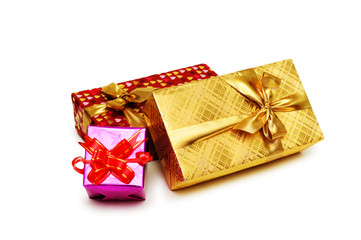 Gift boxes isolated on the white background