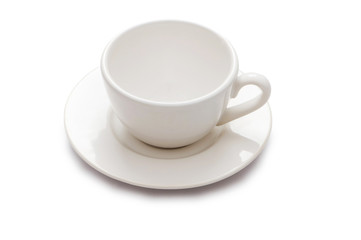 Empty cup isolated on the white background