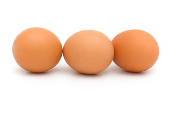 Group of eggs isolated on the white