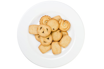 Cookie on white plate
