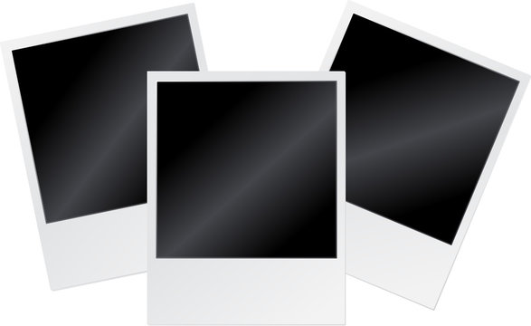 Vector illustration of blank polaroid frames