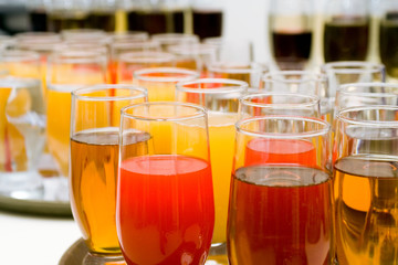 Catering buffet style - glasses with juices 2  