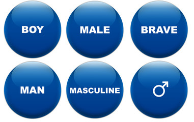 Masculine concept glass buttons