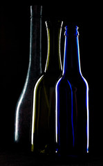 Silhouettes of bottles of wine